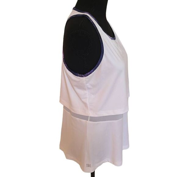 Tail Tennis Pickleball Activewear White Racerback Tank Large - Picture 2 of 12